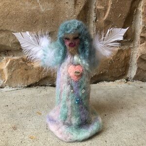 Handcrafted Needle-Felted Wool Angel of Hope